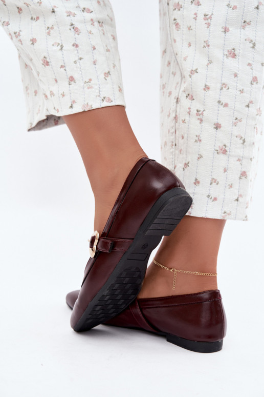 ballet flats con fibbie e cuori in bordeaux Relsa