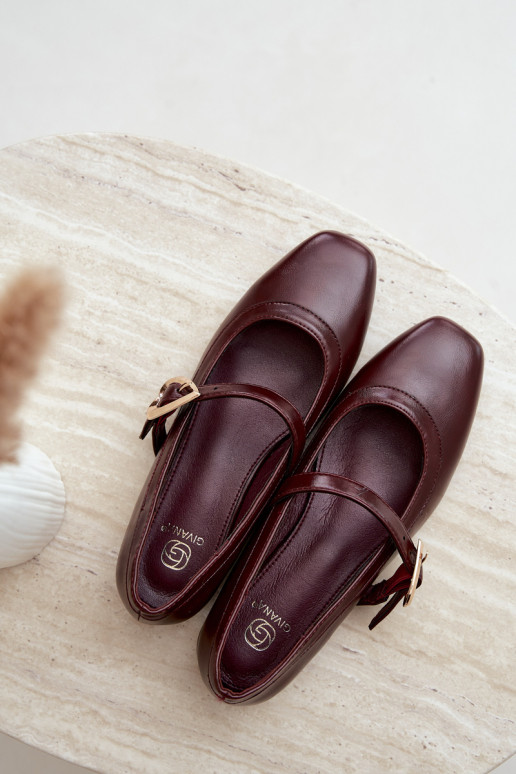ballet flats con fibbie e cuori in bordeaux Relsa