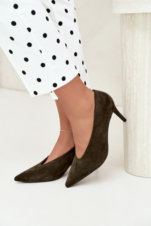 scarpe in camoscio da donna in khaki Brenya