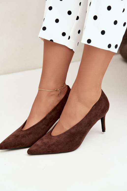 scarpe in camoscio da donna in cioccolato Brenya