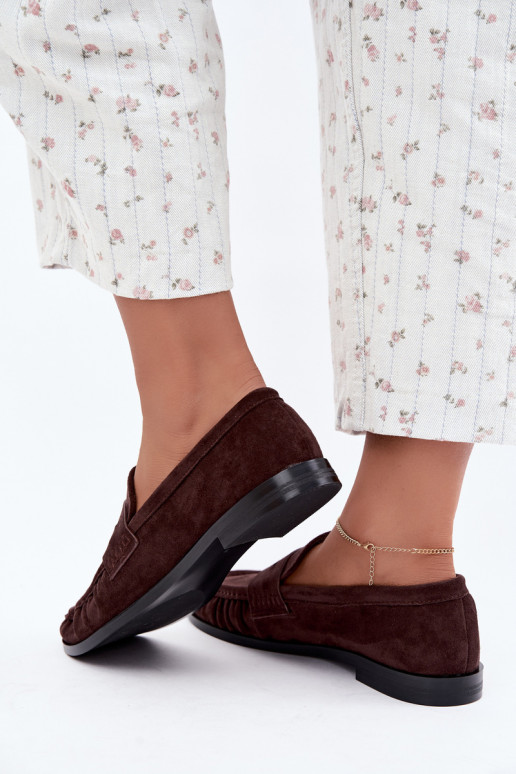 mocassini da donna con volant color marrone Cayen