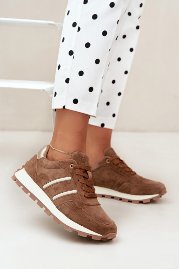 sneakers in suede sintetico D&A LR62-7101 in marrone 2