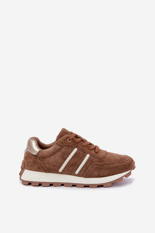 sneakers in suede sintetico D&A LR62-7101 in marrone