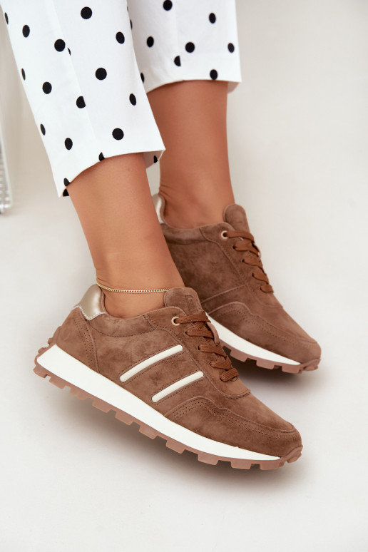 sneakers in suede sintetico D&A LR62-7101 in marrone