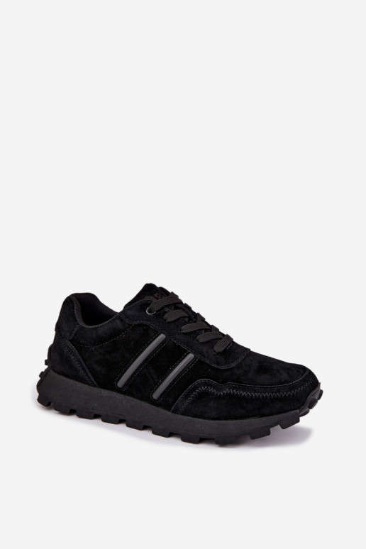 sneakers in suede sintetico D&A LR62-7101 in nero