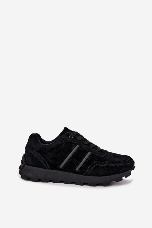 sneakers in suede sintetico D&A LR62-7101 in nero