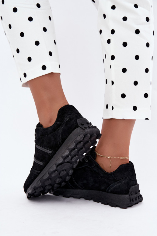 sneakers in suede sintetico D&A LR62-7101 in nero