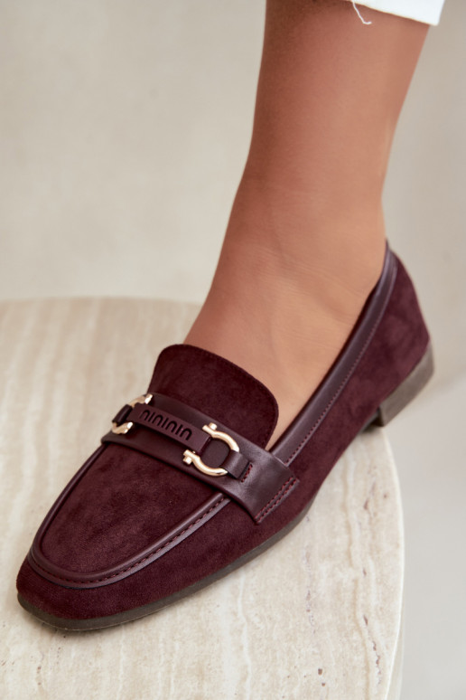 Mocassini bordeaux con elementi decorativi Evelora