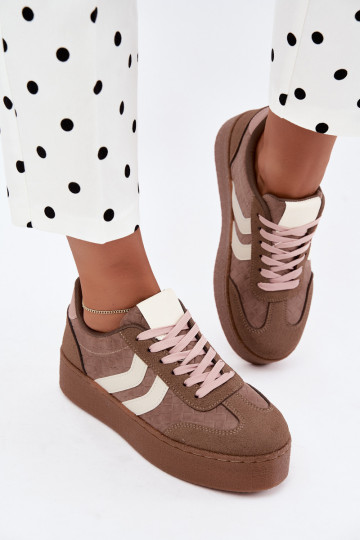 Sneakers khaki con piattaforma e cinturini Kaya