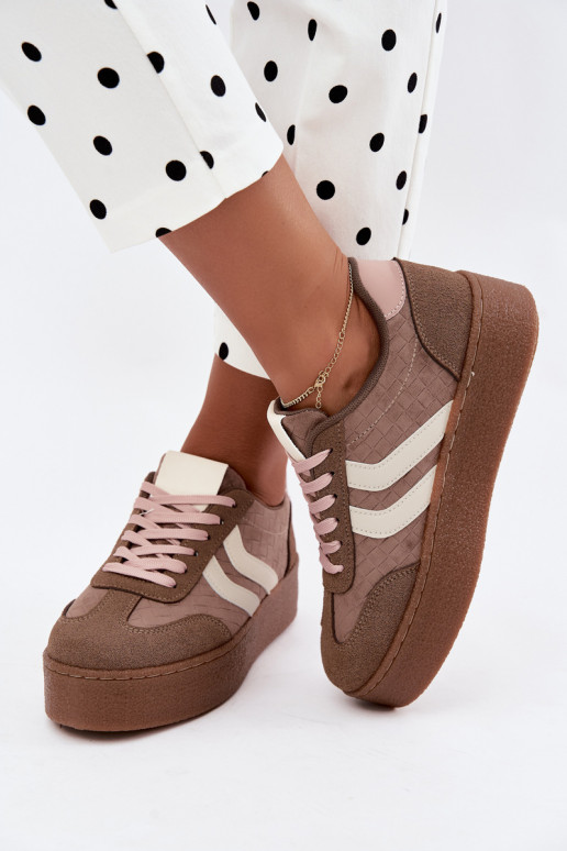 Sneakers khaki con piattaforma e cinturini Kaya