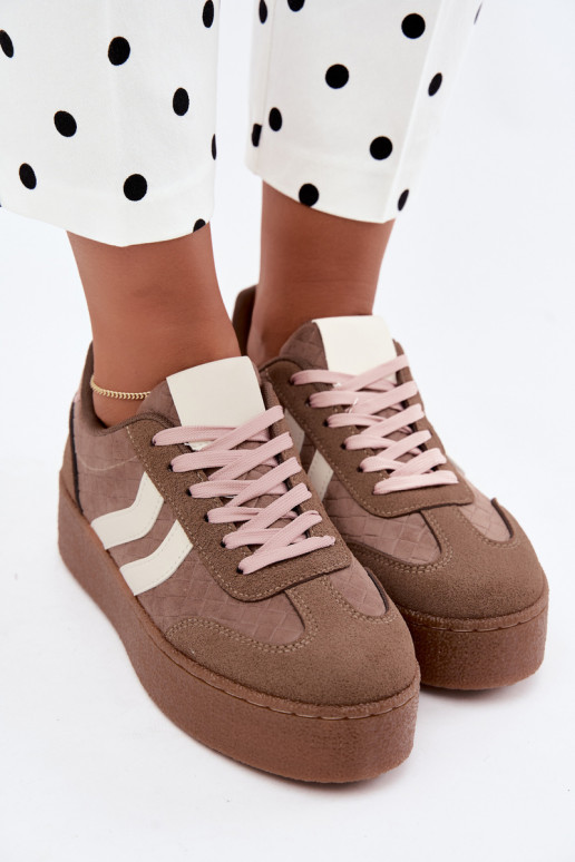 Sneakers khaki con piattaforma e cinturini Kaya