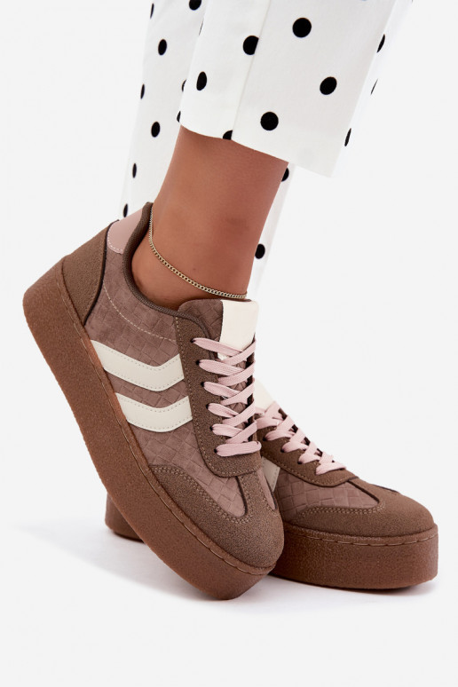 Sneakers khaki con piattaforma e cinturini Kaya
