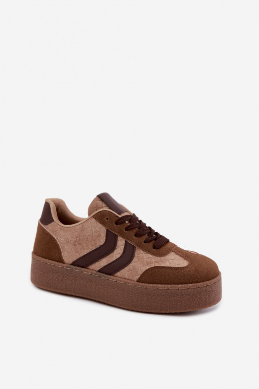 Sneakers marroni con piattaforma e cinturini Kaya