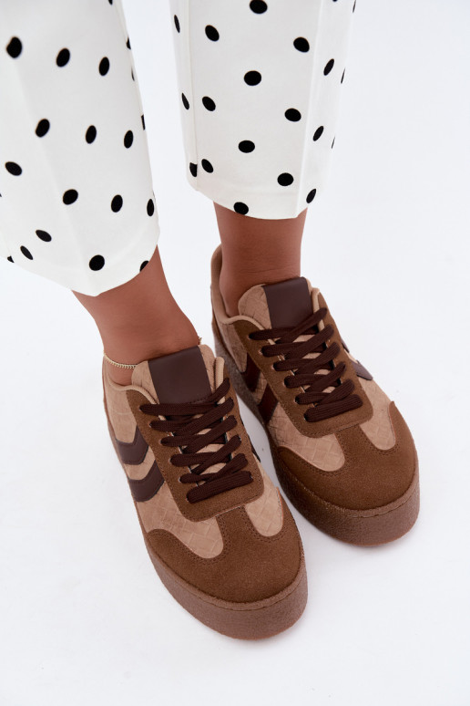 Sneakers marroni con piattaforma e cinturini Kaya