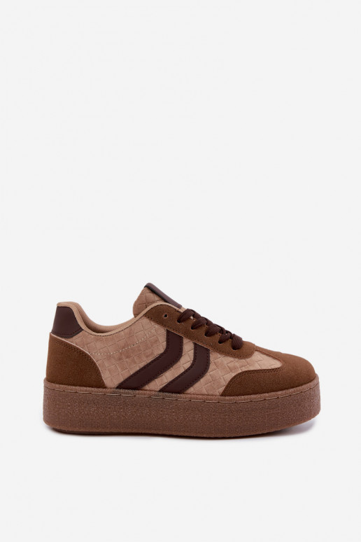 Sneakers marroni con piattaforma e cinturini Kaya