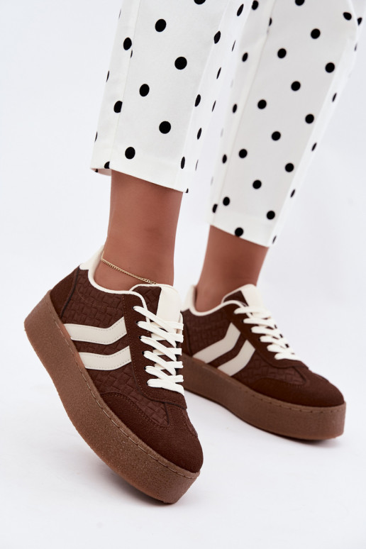 Sneakers marroni con piattaforma e cinturini Kaya