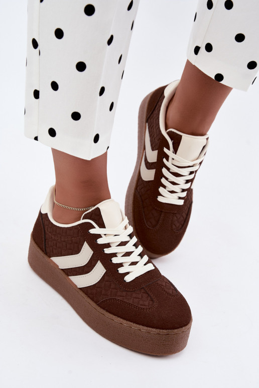 Sneakers marroni con piattaforma e cinturini Kaya