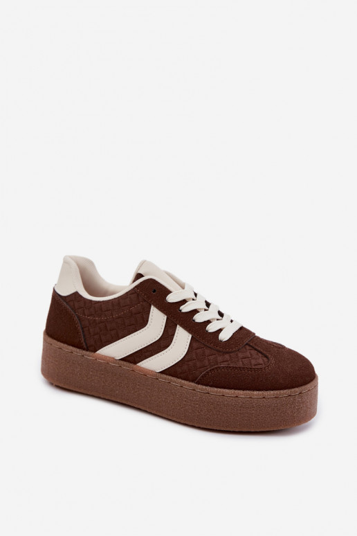 Sneakers marroni con piattaforma e cinturini Kaya