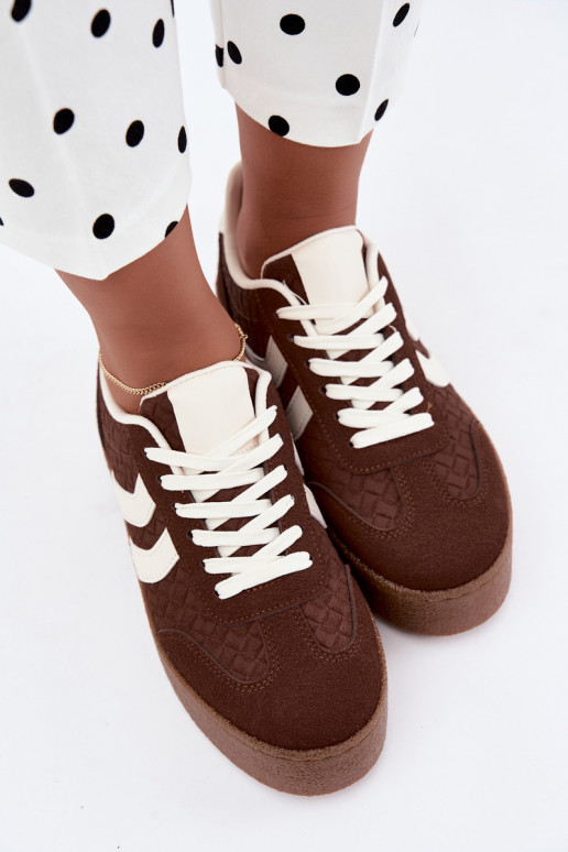 Sneakers marroni con piattaforma e cinturini Kaya