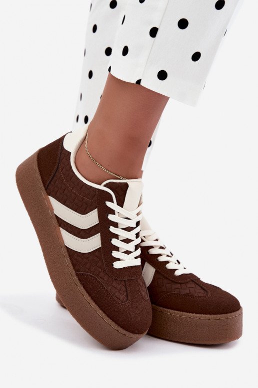 Sneakers marroni con piattaforma e cinturini Kaya