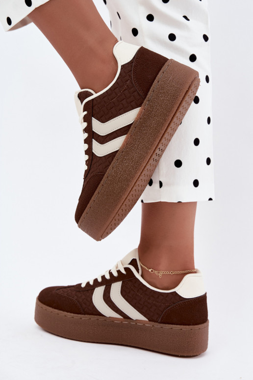 Sneakers marroni con piattaforma e cinturini Kaya