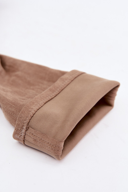 stivali alti da donna con plateau color sabbia Florinne