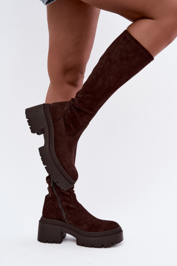 stivali alti da donna con plateau Florinne
