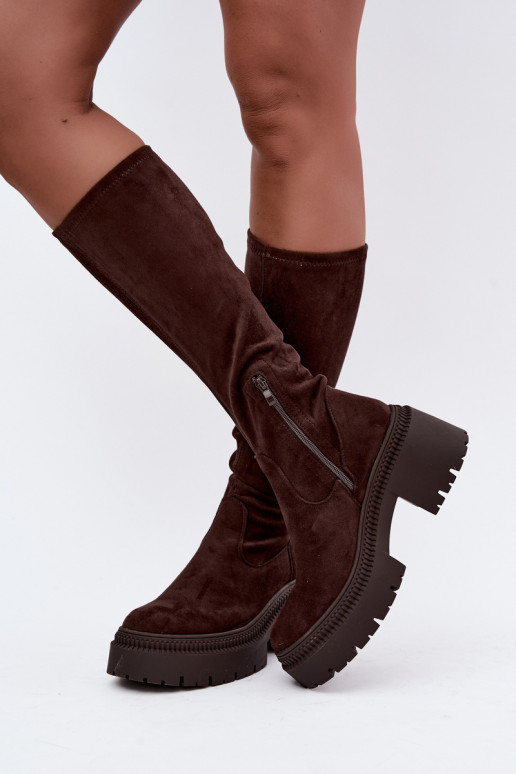 stivali alti da donna con plateau Florinne