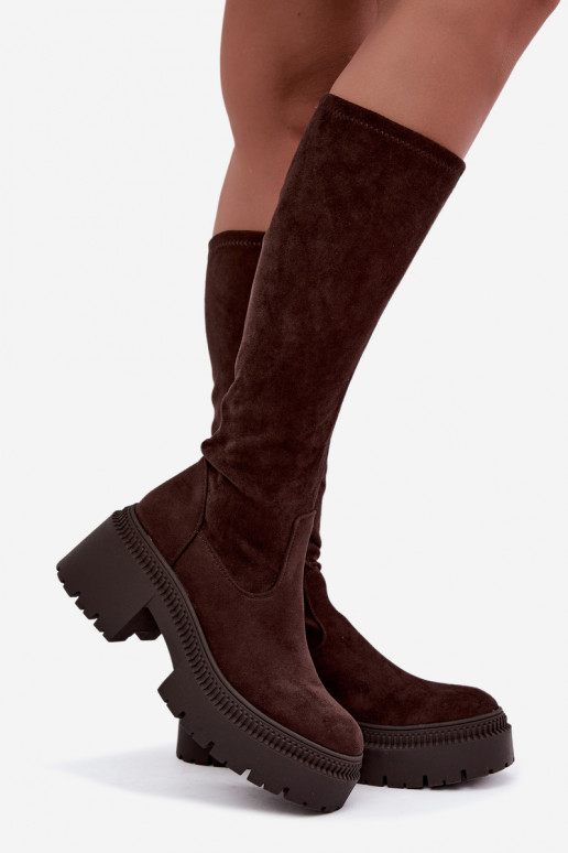 stivali alti da donna con plateau Florinne