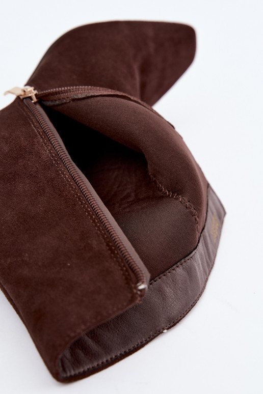 stivaletti da donna con tacco in colore marrone Rileya