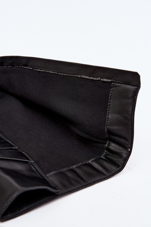 Stivali alti da donna con tacco sottile e fibbie in colore nero Invera