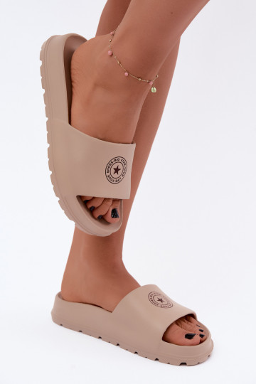 Ciabatte leggere da donna Big Star UU274074 in colore sabbia 2