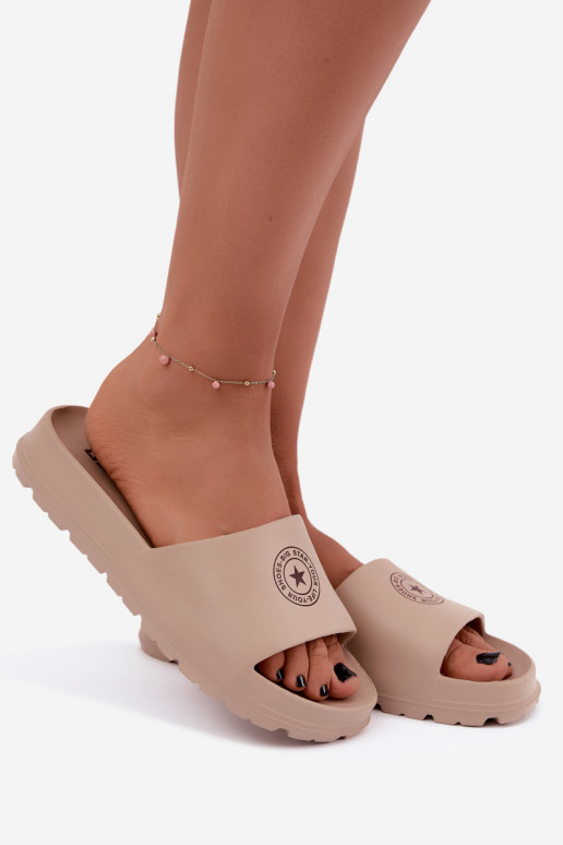 Ciabatte leggere da donna Big Star UU274074 in colore sabbia