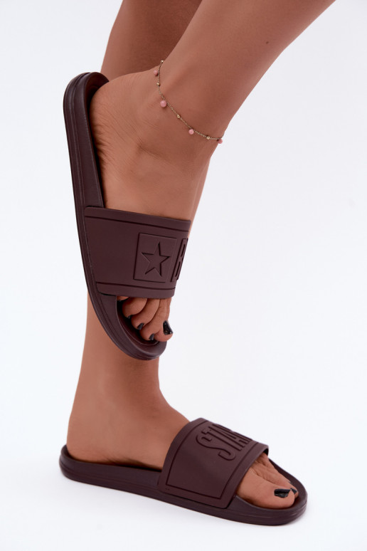 Ciabatte da donna Big Star UU274072 in colore cioccolato