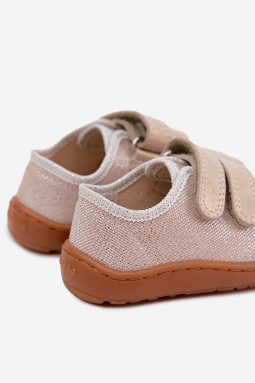 Pantofole Barefoot per bambini Froddo Canvas G1700440-1 Oro