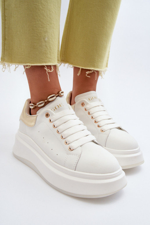 Sneakers in pelle da donna GOE NN2N4031 bianche