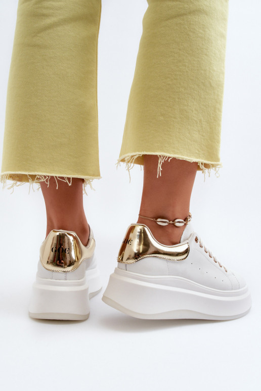 Sneakers in pelle da donna GOE NN2N4031 bianche