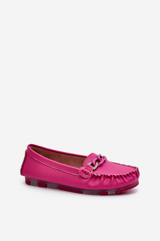 Mocassini in pelle da donna con ornamenti S.Barski LR339 rosa