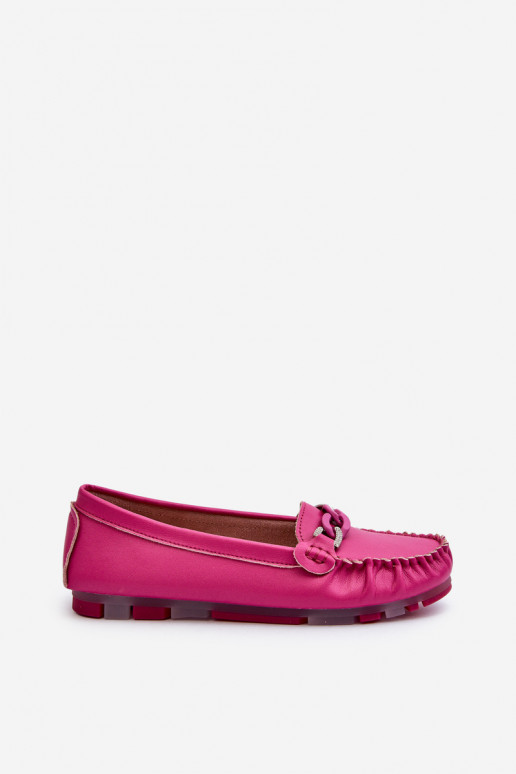Mocassini in pelle da donna con ornamenti S.Barski LR339 rosa