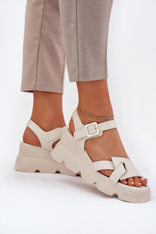 Sandali da donna su piattaforma Artiker 54C1624 beige