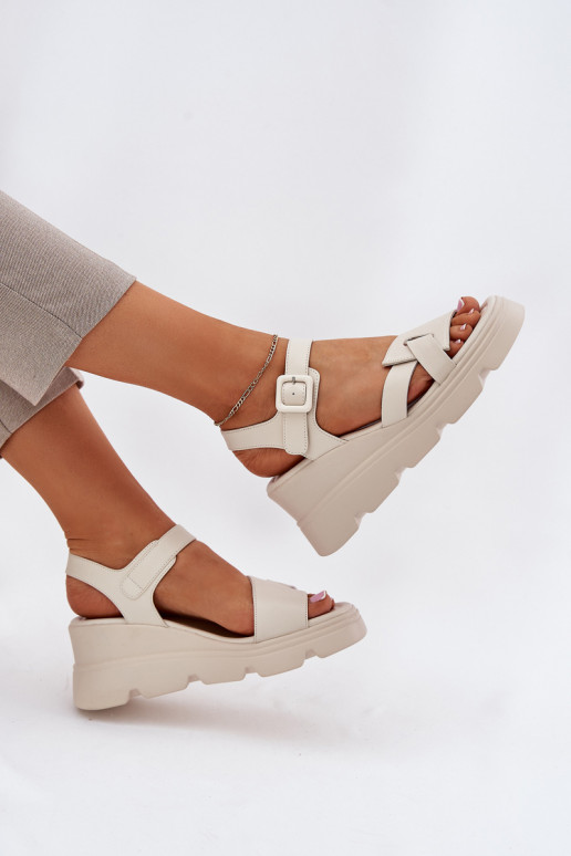 Sandali da donna su piattaforma Artiker 54C1624 beige