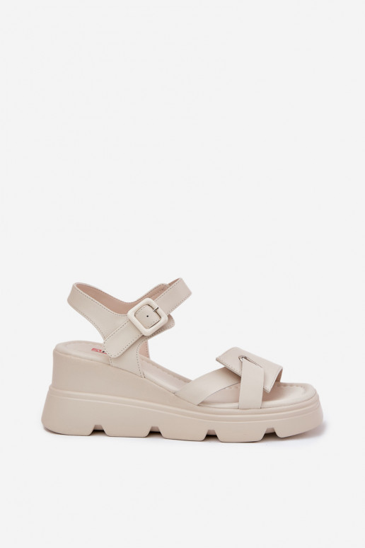 Sandali da donna su piattaforma Artiker 54C1624 beige