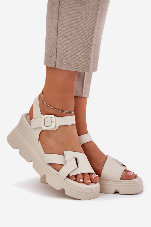 Sandali da donna su piattaforma Artiker 54C1624 beige