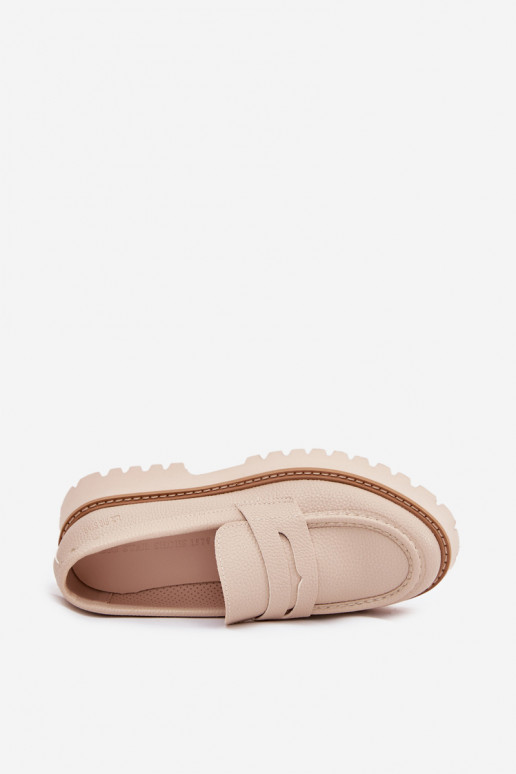 Mocassini da donna su piattaforma e scarpe flat Big Star NN274050 beige