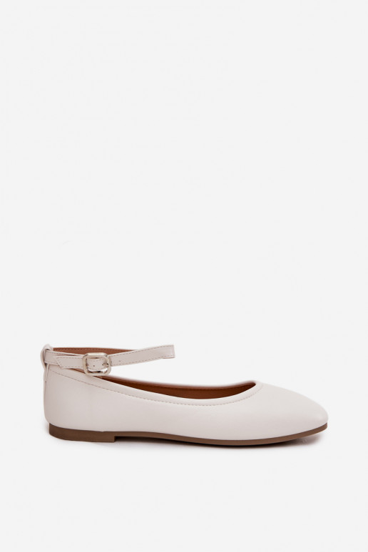 Ballerine bianche con cinturini e fibbie Janelor