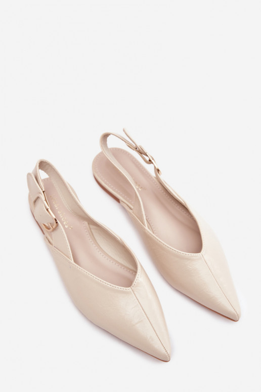 Ballerine color sabbia verniciate con fibbie Rinalle