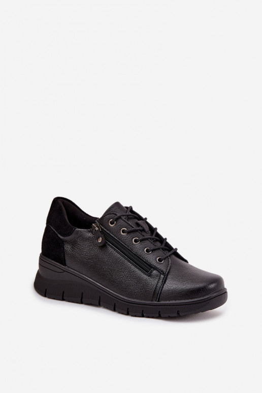 Scarpe con plateau in pelle da donna Vinceza 39964 nere