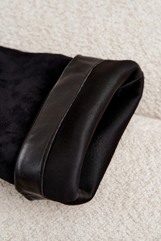 stivali alti slip-on con tacco in suede sintetico nero Casella