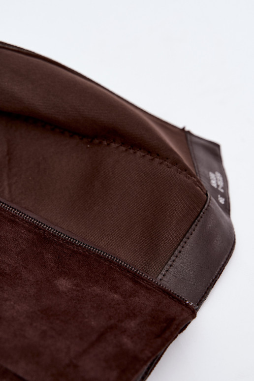 stivali alti da donna con tacco a blocco color caramello Carlin