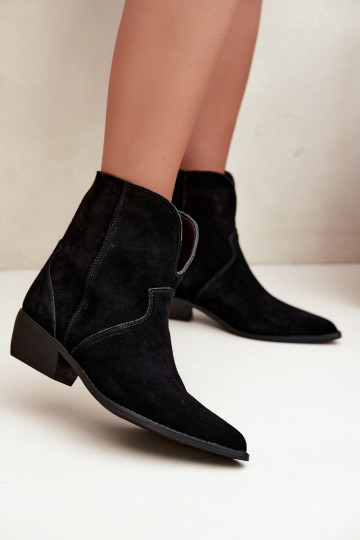 stivaletti in stile cowboy con tacco in suede nero Norelle 2
